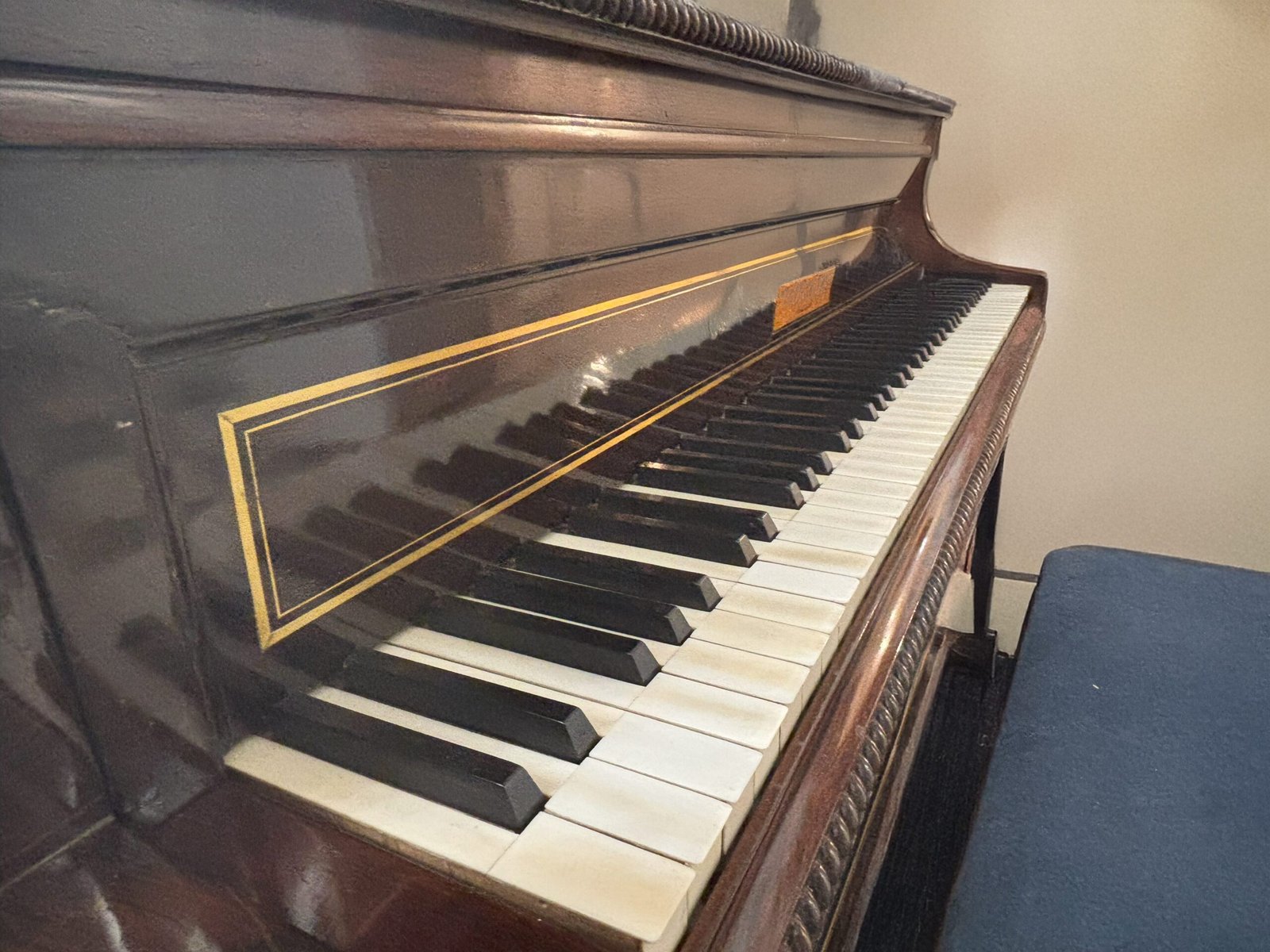 Clavier du piano Pleyel de 1827, vue rapprochée