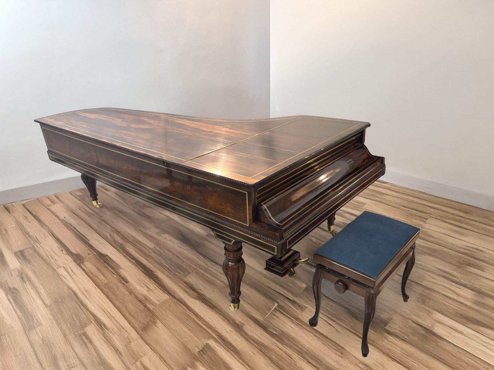 Vue latérale du piano à queue Pleyel de 1827