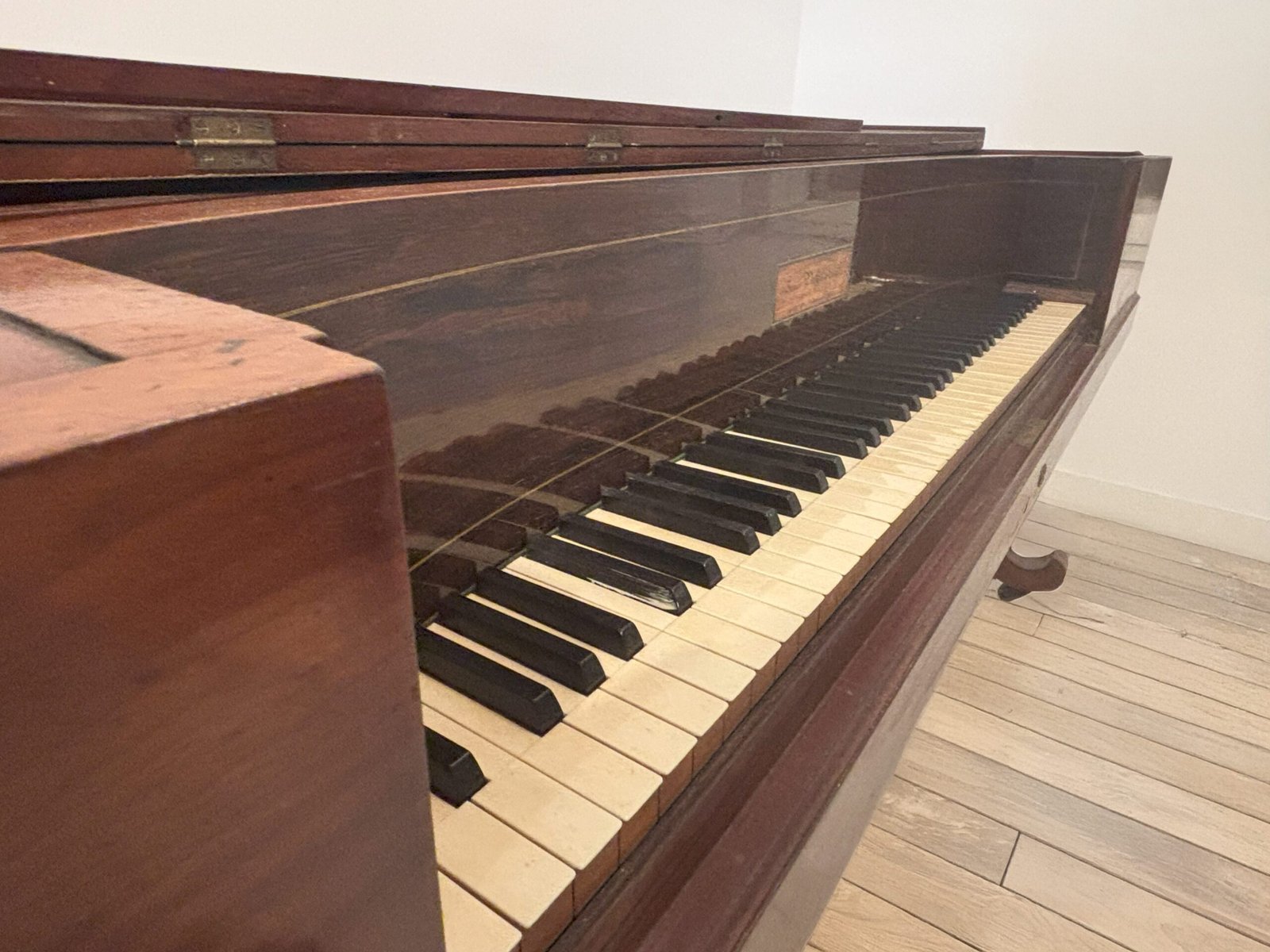 Clavier du piano carré Pleyel de 1845